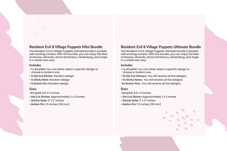 Resident Evil 8 Village Puppets Mini Bundle Moreau Miranda Etsy