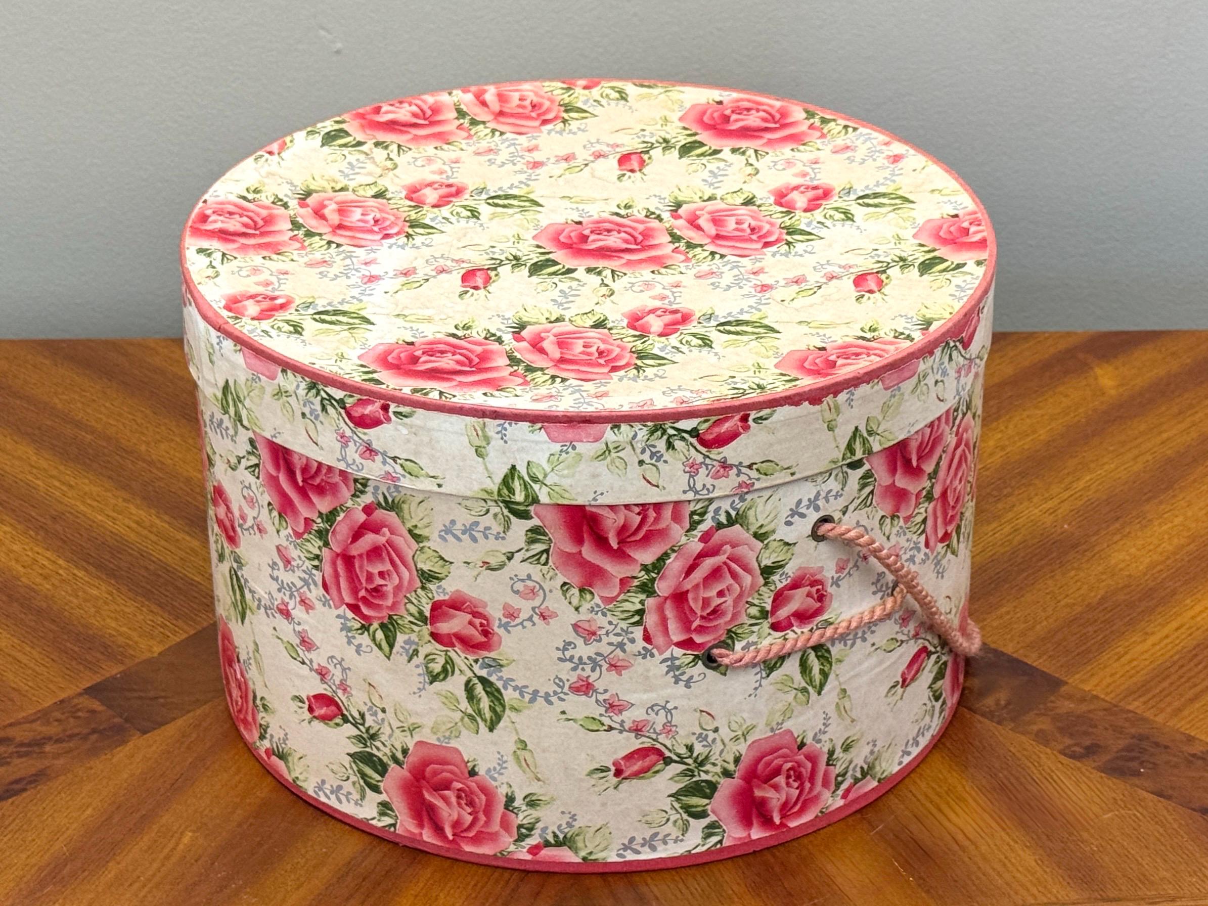 Vintage Pink Rose Floral Hat Box – Decorative Storage Collectible - Etsy