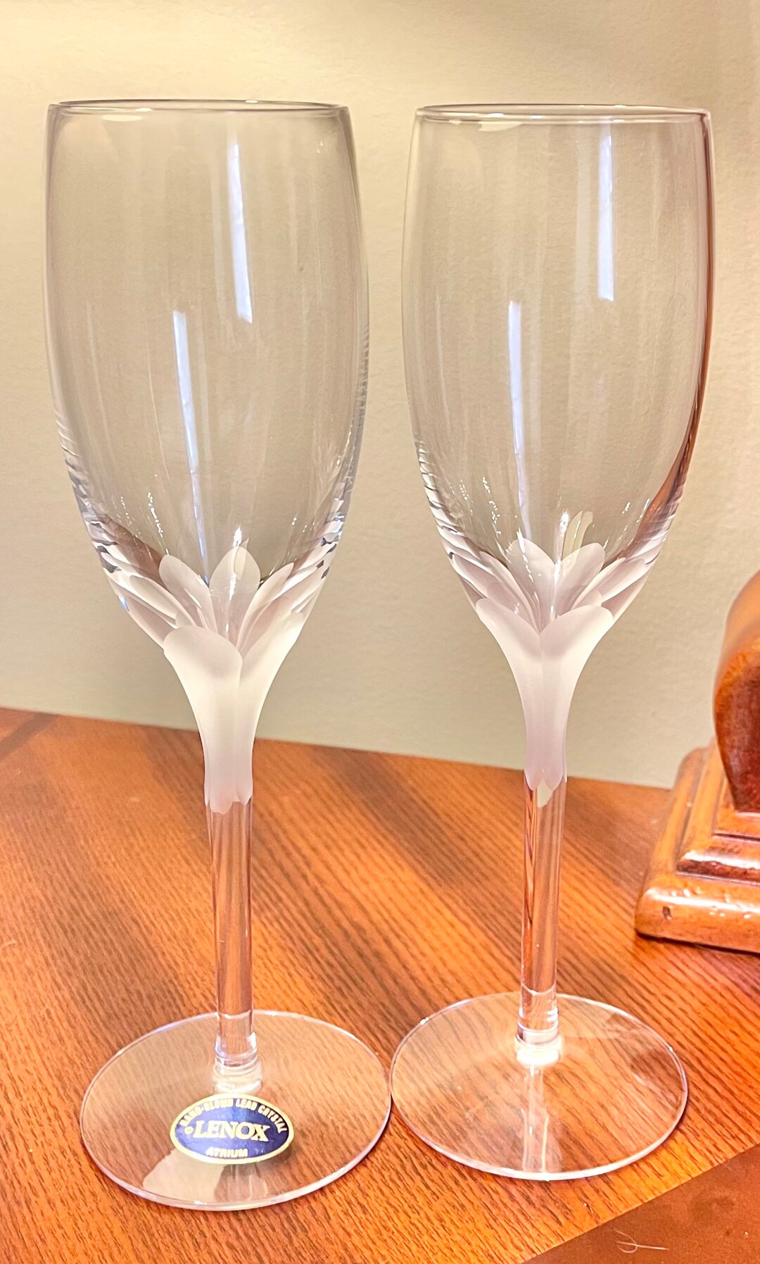 Pair of Lenox Atrium Fluted Champagne Glasses Etsy