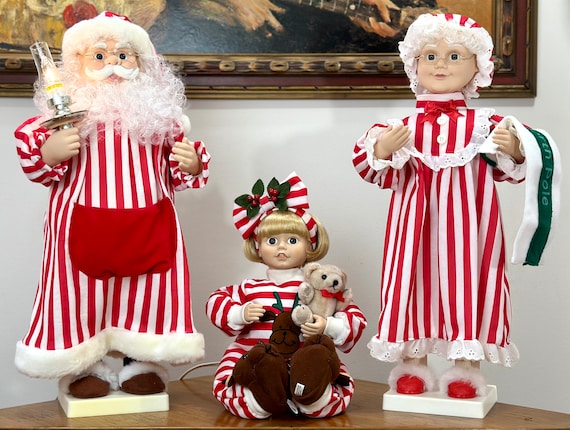 置物 Telco Santa the Baker Motion-Estes 1996 Original Telco Christmas Motion-ettes Mr. & Mrs. Santa Claus With