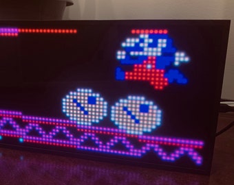 Personalized Animated LED Arcade Art Display - The Perfect Addition or Gift For A Mancave, Bar, or Basement