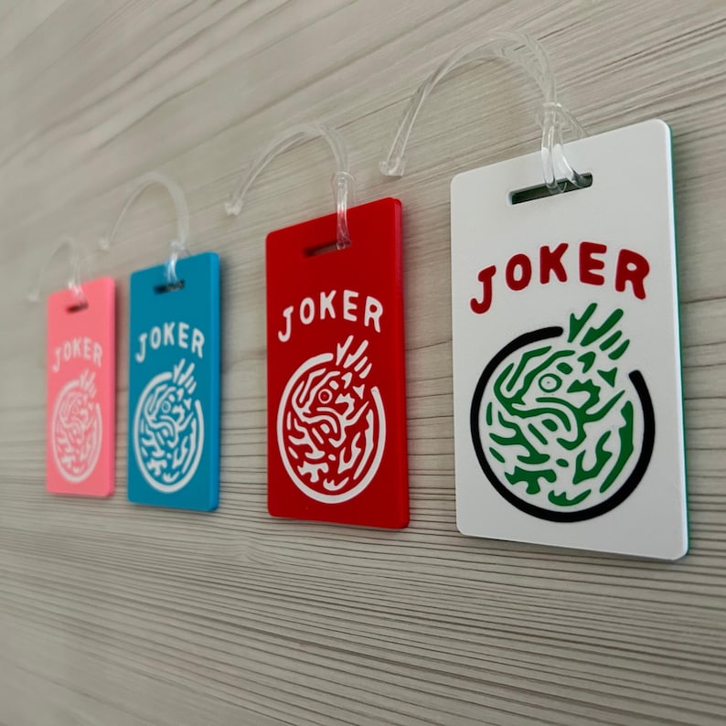 Mah Jongg - Mahjong Joker Luggage Tag/Purse Accessory with Clear Plastic Strap - Christmas/Birthday/Party Hostess Gift image 10