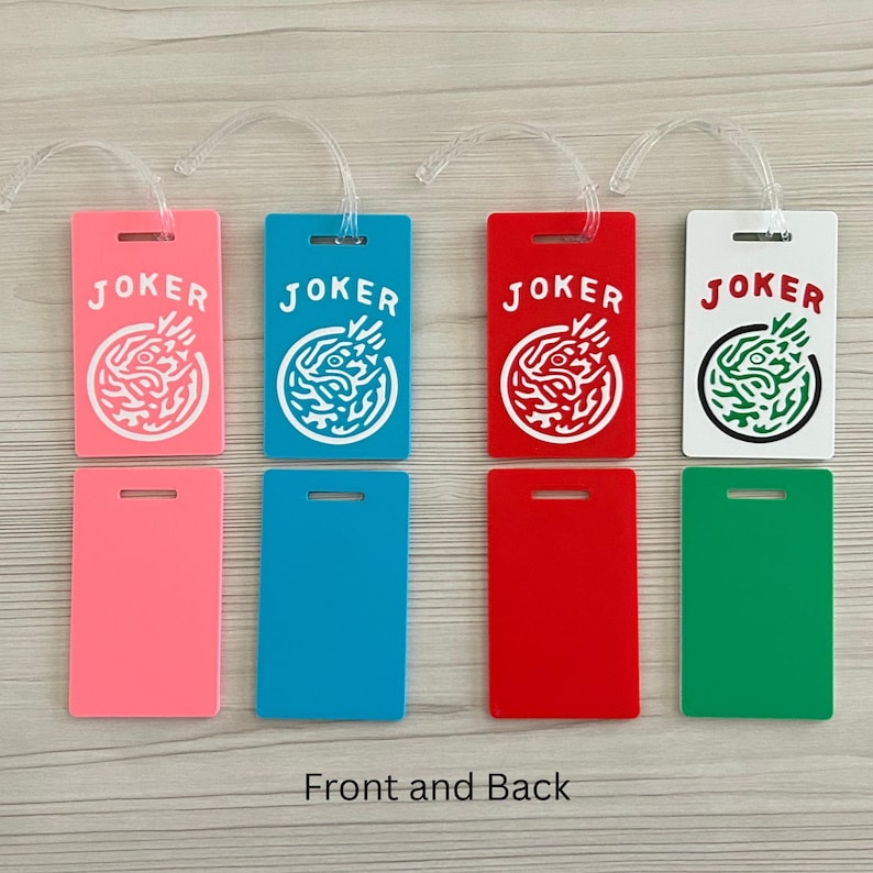 Mah Jongg - Mahjong Joker Luggage Tag/Purse Accessory with Clear Plastic Strap - Christmas/Birthday/Party Hostess Gift image 6