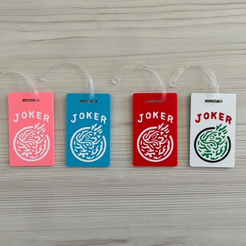 Mah Jongg - Mahjong Joker Luggage Tag/Purse Accessory with Clear Plastic Strap - Christmas/Birthday/Party Hostess Gift image 14