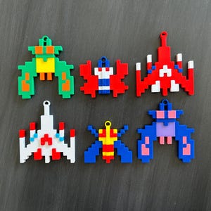 Galaga Retro Arcade Christmas Ornaments (Individual or Set)