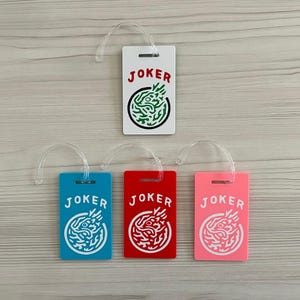 Mah Jongg - Mahjong Joker Luggage Tag/Purse Accessory with Clear Plastic Strap - Christmas/Birthday/Party Hostess Gift
