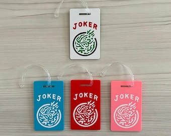 Mah Jongg - Mahjong Joker Luggage Tag/Purse Accessory with Clear Plastic Strap - Christmas/Birthday/Party Hostess Gift