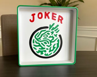 Mahjong Joker, Mah-Jongg Joker Gift 8" Display  Reusable 3D Handmade Printed Plastic Trays for Treats, Candy and More, Self Standing