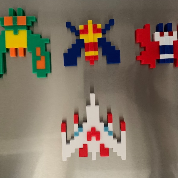 Galaga Magnets Retro Arcade Game (Individual or Set)