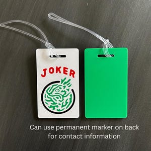 Mah Jongg - Mahjong Joker Luggage Tag/Purse Accessory with Clear Plastic Strap - Christmas/Birthday/Party Hostess Gift image 4