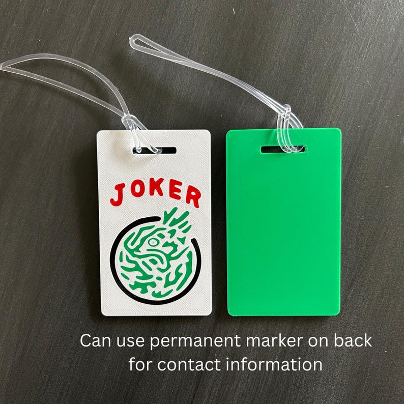 Mah Jongg - Mahjong Joker Luggage Tag/Purse Accessory with Clear Plastic Strap - Christmas/Birthday/Party Hostess Gift image 4