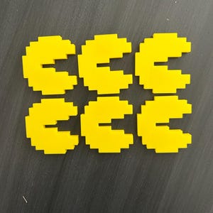 Retro Arcade Game Cupcake/Cake Toppers, 8-Bit Party Decorations 6 Pac-Man