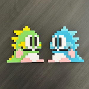 Retro Arcade Game Bubble  Bobble (Bub and Bob)  Wall Decor (Individual or Set)
