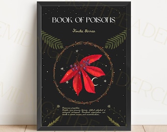 Fourth Wing inspired Book of Poisons print ~ Fonilee Berries // Digital download, Rebecca Yarros, Fourth Wing Print, Bookish print