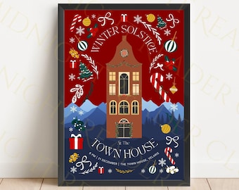 Winter Solstice at the Velaris town house digital print (A Court of Thorns and Roses), acotar print, sarah j maas inspired, bookish print