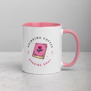 Drinking Coffee, Reading Smut Mug // Bookish mug, bookish merch, spicy book merch
