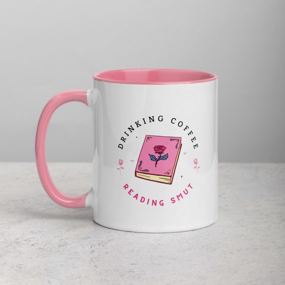 Drinking Coffee, Reading Smut Mug // Bookish mug, bookish merch, spicy book merch