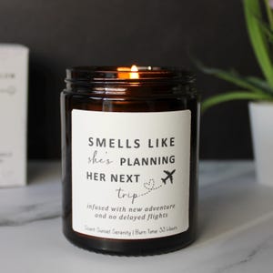 Travelling gift candle for best friend, birthday gift for travelling