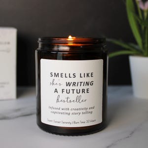 Gift candle for writer, smells like she’s writing a bestseller present