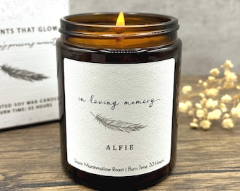 In loving memory of remembrance scented gift candle, sympathy gift, sorry for your loss, personalised loving memory candle jar