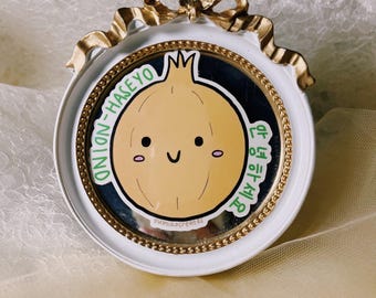 Onion-Haseyo Sticker ⊹₊୨୧⟡⋆ Glossy Vinyl Weatherproof Sticker