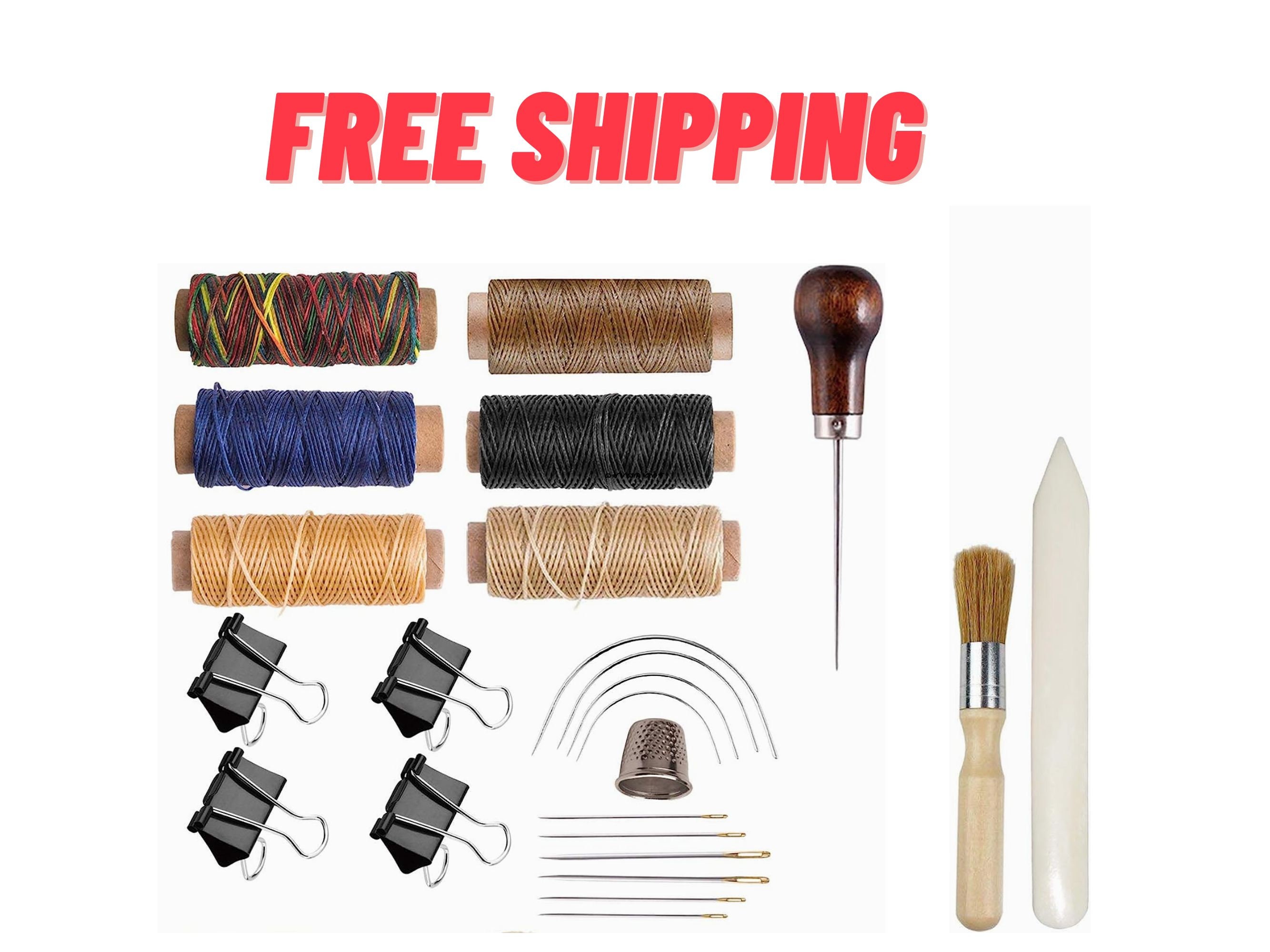 Leather Working Tools Practical Leather Craft Kit With Waxed Thread Awl  Stitching Punch Hole for Leathercraft Beginner 