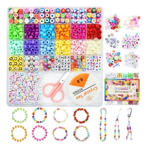 Bead Kit- Seed Bead Kit - spring friendship bracelet, kids Easter jewelry  kit, pony beads kit,, vinyl beads, letter beads