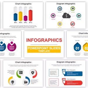 May include: A set of 10 PowerPoint slides with infographic templates. The slides feature various chart and diagram styles, including bar charts, pie charts, and flowcharts. The slides are designed to help users create professional-looking presentations.