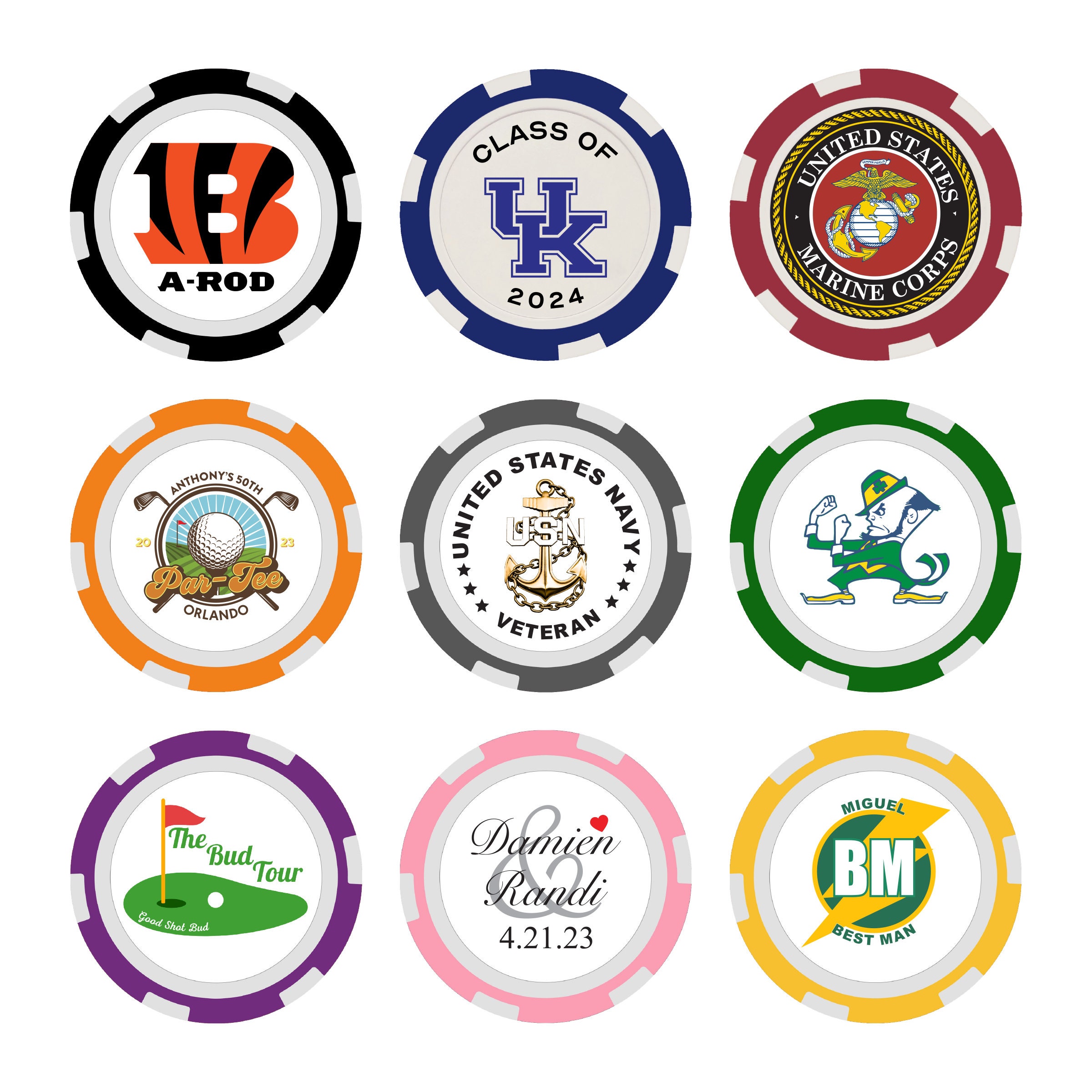 Custom Printed Poker Chips Full Color Logo Poker Chips Etsy