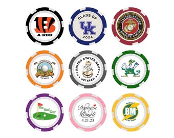 Custom Printed Poker Chips - Full Color Logo Poker Chips - Custom Golf Ball Marker - Wedding Poker Chips - Casino - Branded Poker Chips 39mm