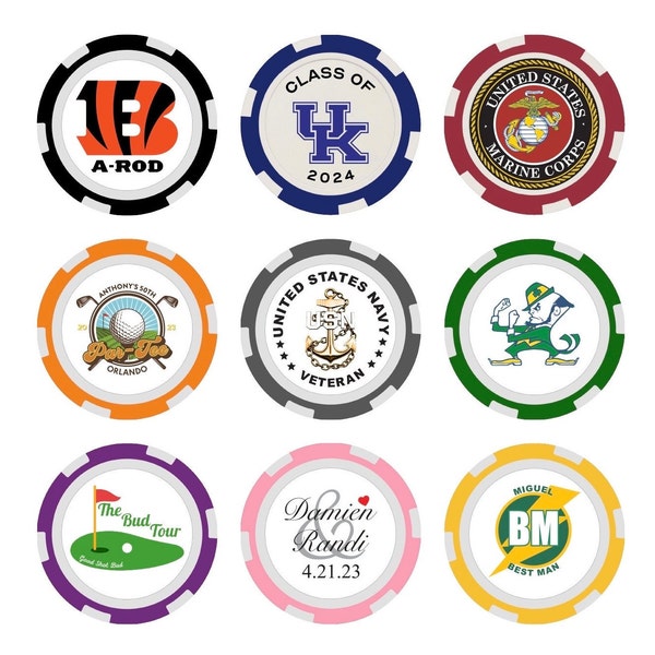 Poker Chips Golf Ball Markers Etsy