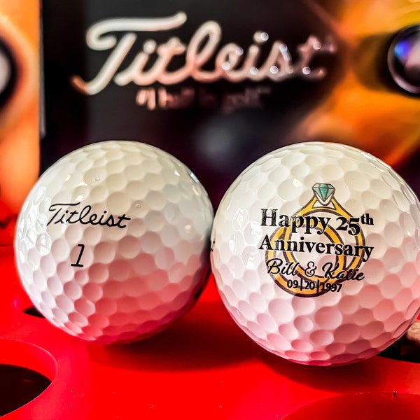 Custom Titleist Pro V1 Golf Balls 2024 Sleeve, Half Dozen, or Full Dozen w/Logo, Image, Text. Fast Turnaround. Fathers Day Gift