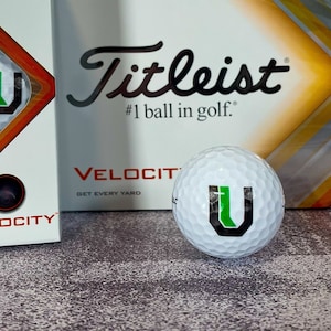 Custom Titleist Velocity Golf Balls Sleeve, Half Dozen, or Full Dozen w/Logo, Image, Text. Fast Turnaround.