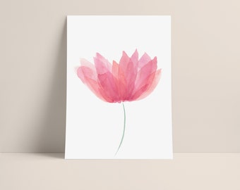 Feminine Floral Watercolor Print 5x7 - Wall Art Decor - Giclee - Greeting card