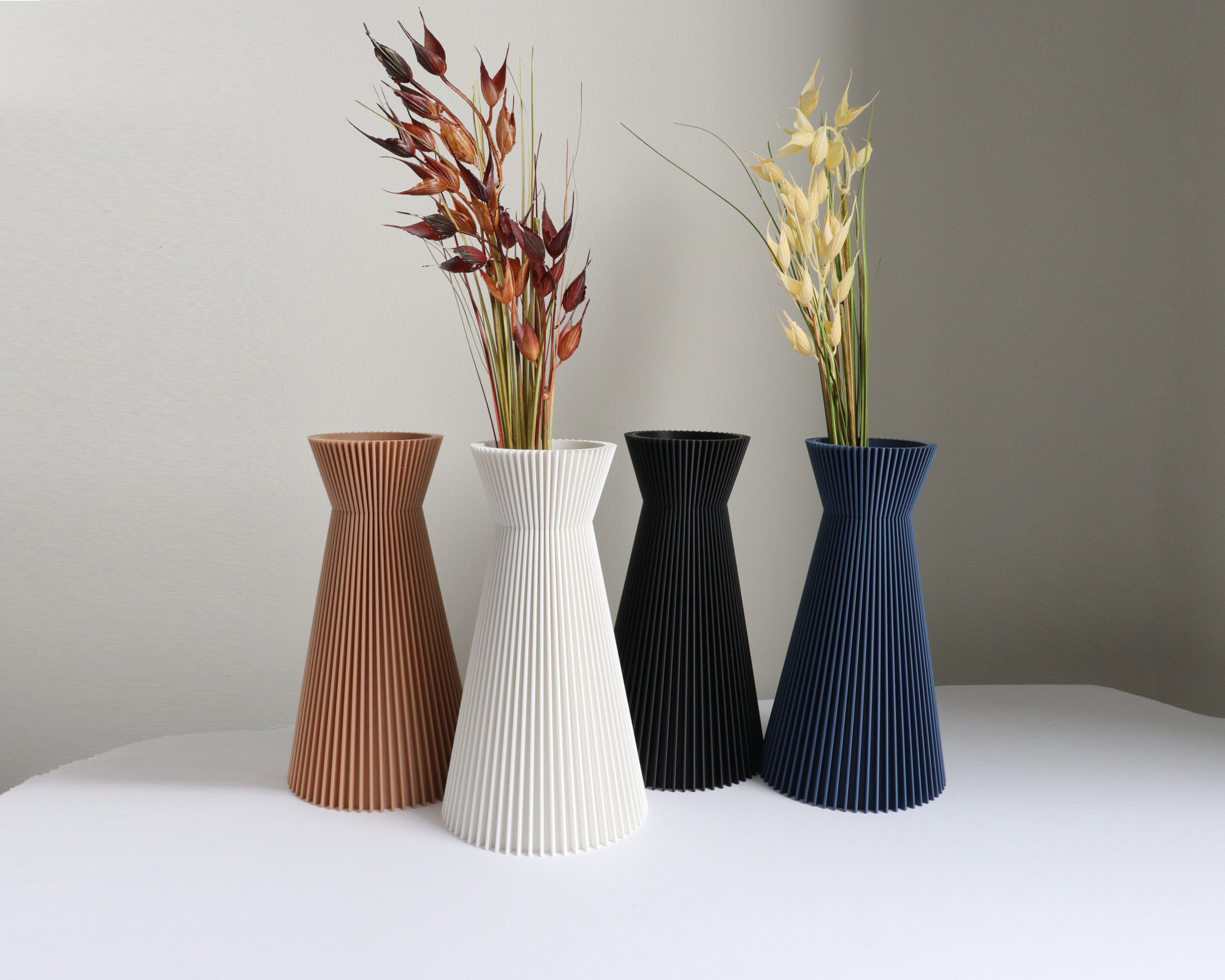 Sidney Vase - Décor Minimaliste d'étagères Pour La Maison, Vase à Fleurs Séchées, Pampa