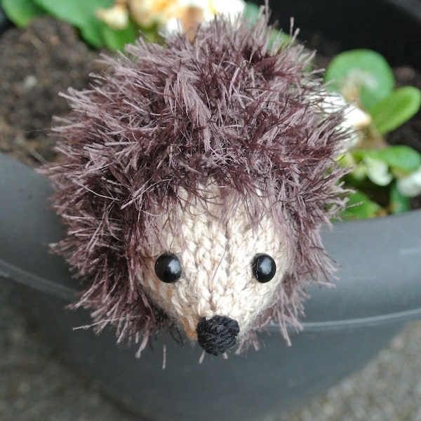 Fluffy Knitted Hedgehog Brown / Grey Decoration Cute Gift