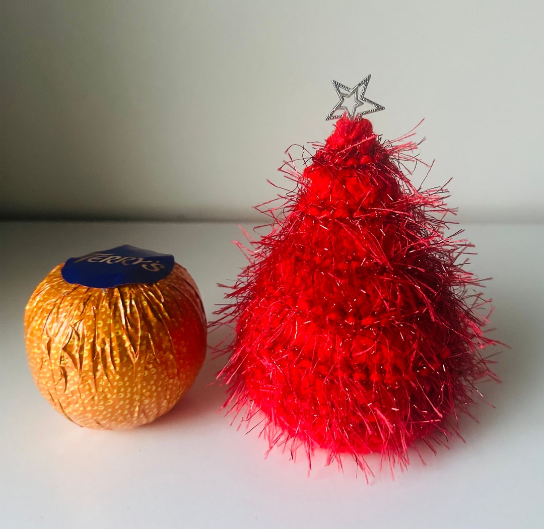 Knitted Christmas Tree Chocolate Orange Cover Xmas Stocking Etsy