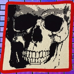 Mosaic crochet patron Calavera Grande PDF descargable