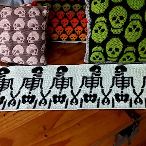Skull & Skeleton Crochet Mosaic Patterns: Halloween Designs (PDF Download)