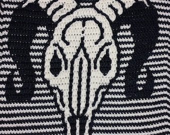 Animal Skull mosaic crochet pattern chart PDF download by Jos Campaner