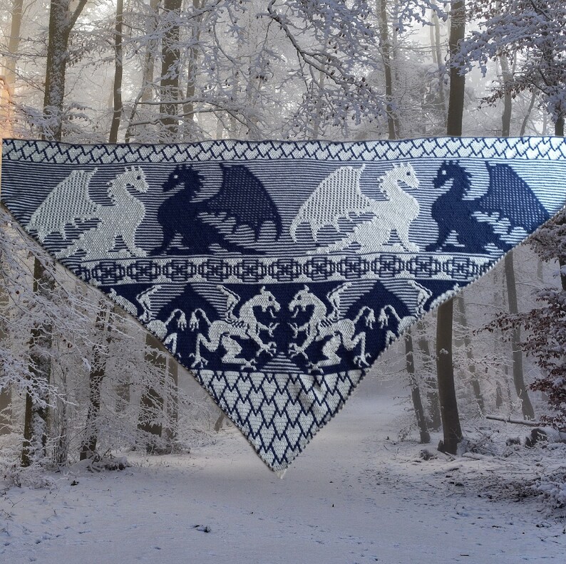Mosaic crochet patttern dragons by Jos Campaner
