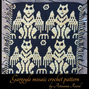Mosaic crochet pattern gargoile by artesania rural