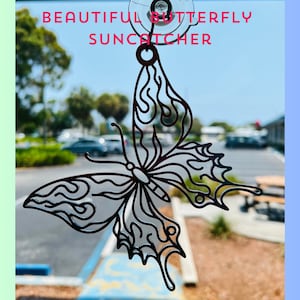 蝶のサンキャッチャー SVG ファイル | デジタル ダウンロード | レーザー対応ファイル | Glowforge | 自然デザイン | レーザーカット ファイル | サンキャッチャー | 壁飾り