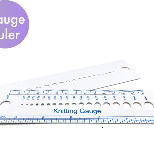Plastic Knitting Needle Gauge Ruler Measure Needle Size Tool 1pc