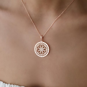 Halsband med livets lotusblomma, premiumhänge med livets blomma, smyckepresent till mamma, fru, flickvän, mamma, julklappar