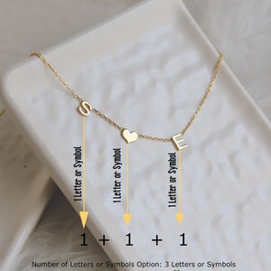 Personalisierte Herz Halskette Schmuck Minimalist Silber Symbol Anfangsbuchstabe. Zum Muttertag Schmuck für Mama Frau Freundin Frau Geschenk Bild 4