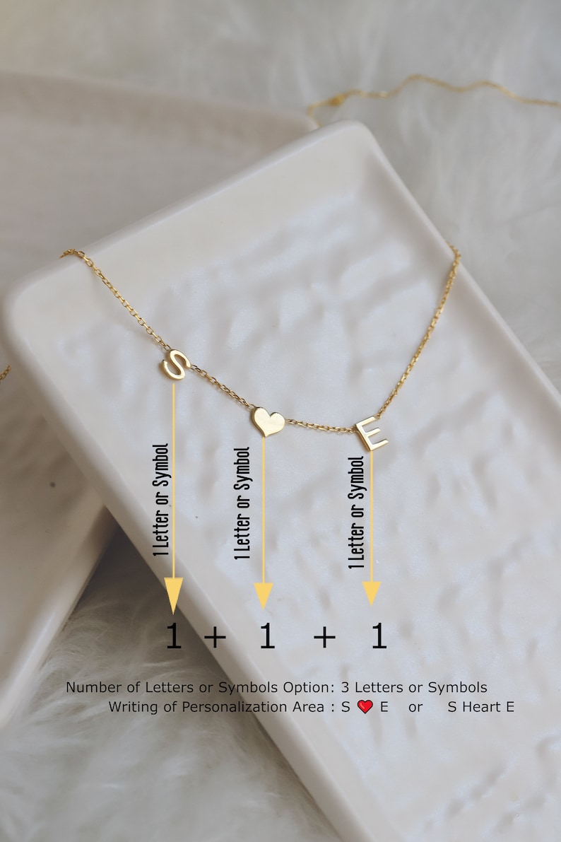 Personalisierte Herz Halskette Schmuck Minimalist Silber Symbol Anfangsbuchstabe. Zum Muttertag Schmuck für Mama Frau Freundin Frau Geschenk Bild 4