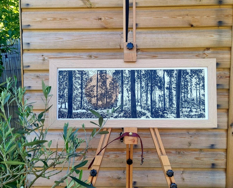 Panoramic Sunrise/large Lino Cut Print/black and White/lino Etsy