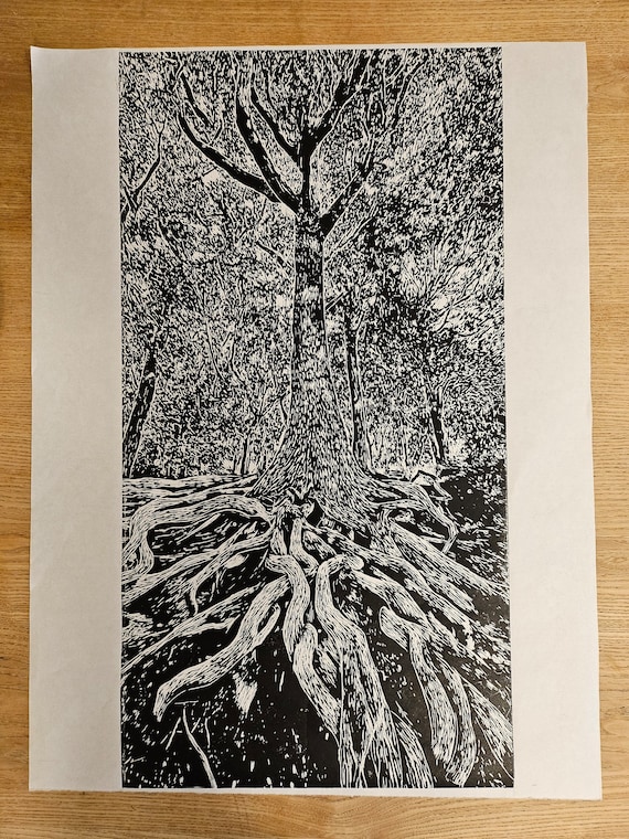 Linoleum Tree Prints