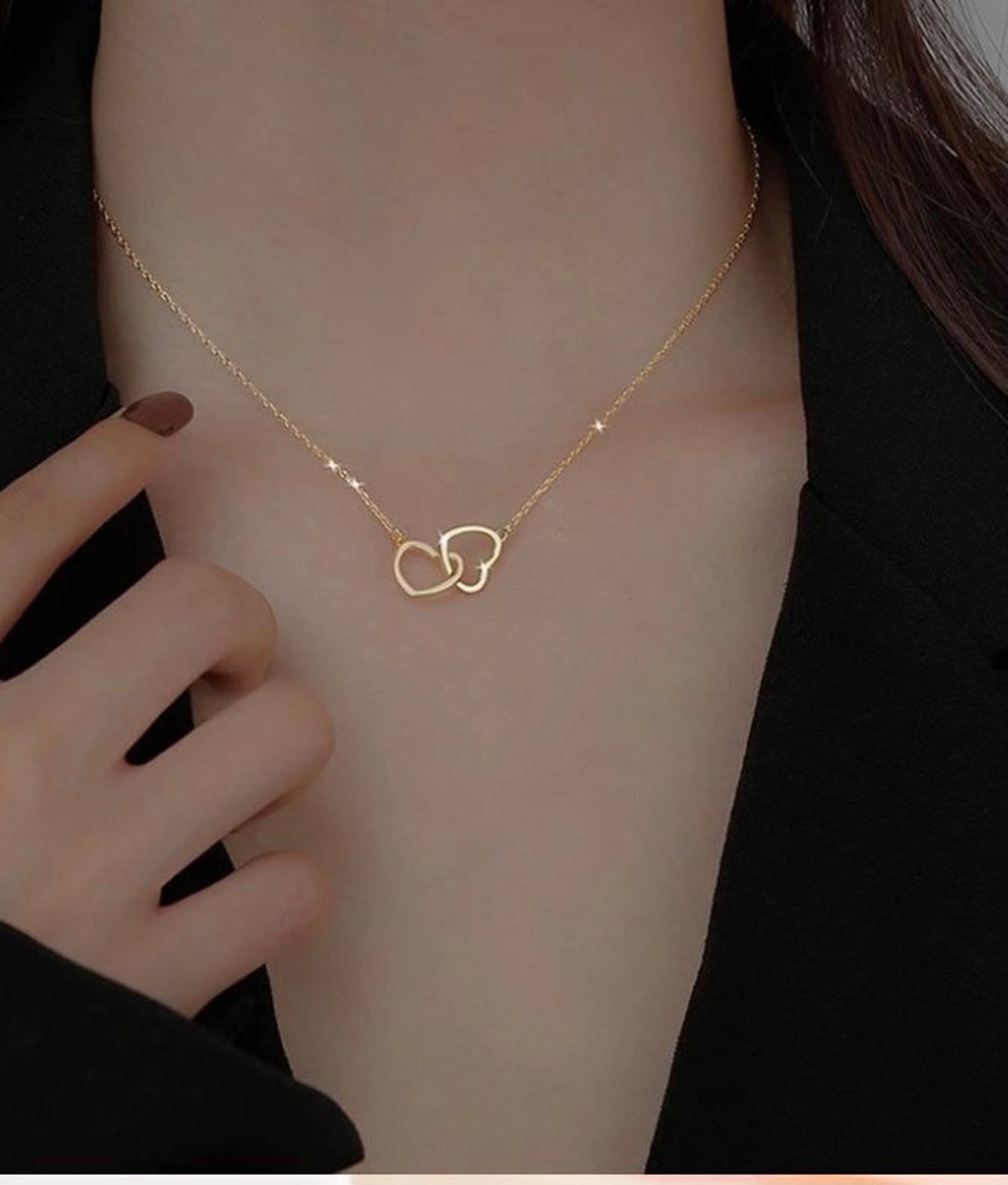 Handmade 18K Gold Heart Necklace/minimalistic Heart Chain/gift for Her ...